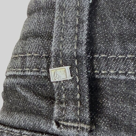 Volcom Vorta Jeans Mens Sz 29 Slim Straight Leg Stretch Faded Black Denim - Picture 6 of 13